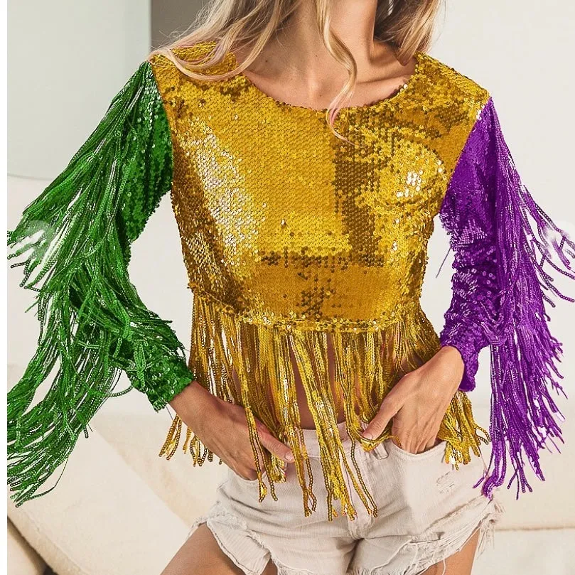 FRINGE SEQUIN TOP