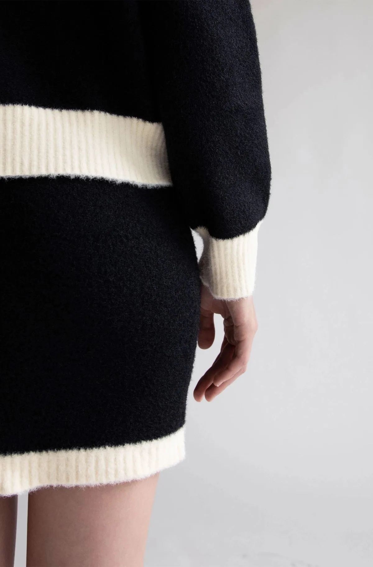Fuzzy Color Block Mini Skirt