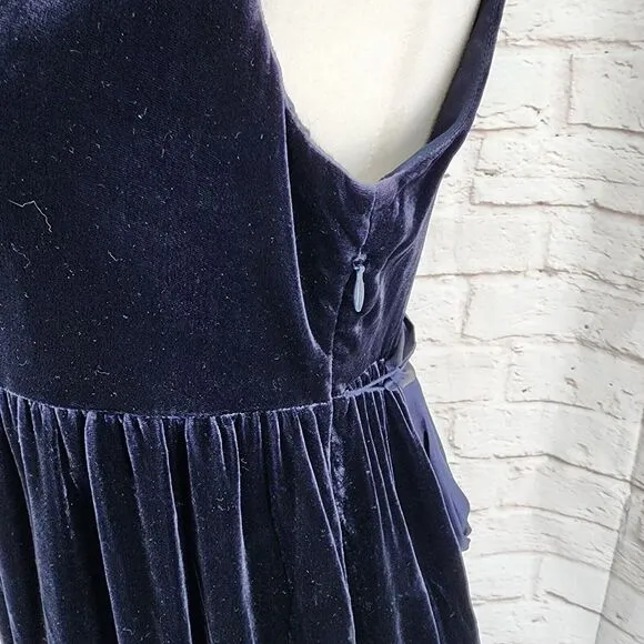 Gap‎ Velvet Babydoll Dress 6 Whimsigoth Silk Fairy Y2K Empire Waist Goth Grunge