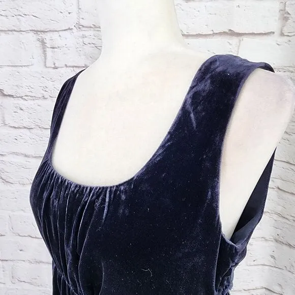 Gap‎ Velvet Babydoll Dress 6 Whimsigoth Silk Fairy Y2K Empire Waist Goth Grunge