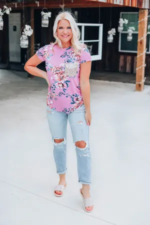 Garden Fresh Floral Top - Mauve