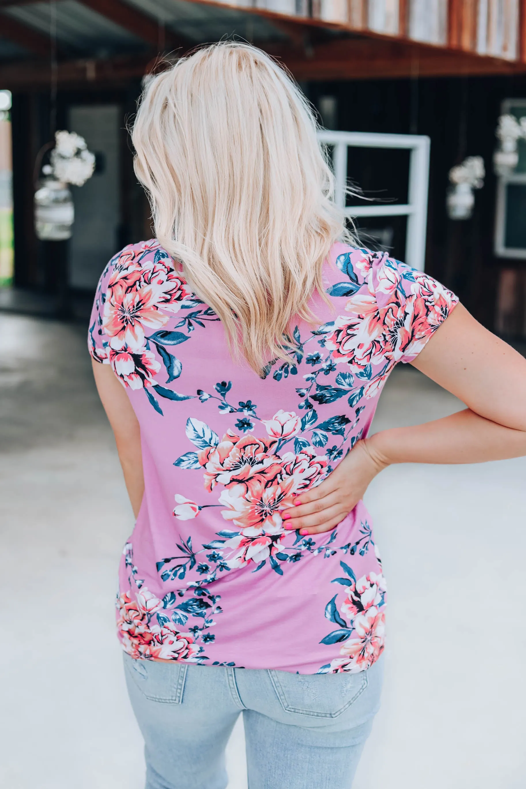 Garden Fresh Floral Top - Mauve
