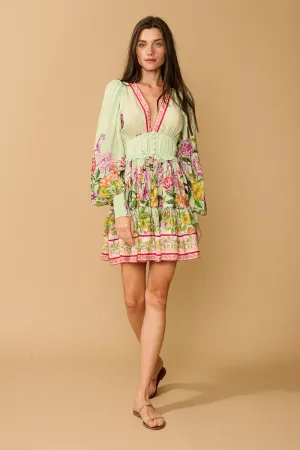 GIOIA DRESS - SECRET GARDEN GREEN