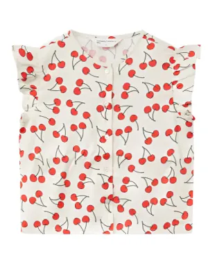Girl's Cherry Print Top
