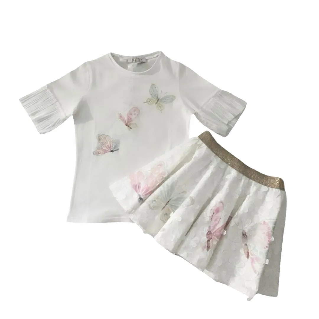 Girls Ivory Skirt Set