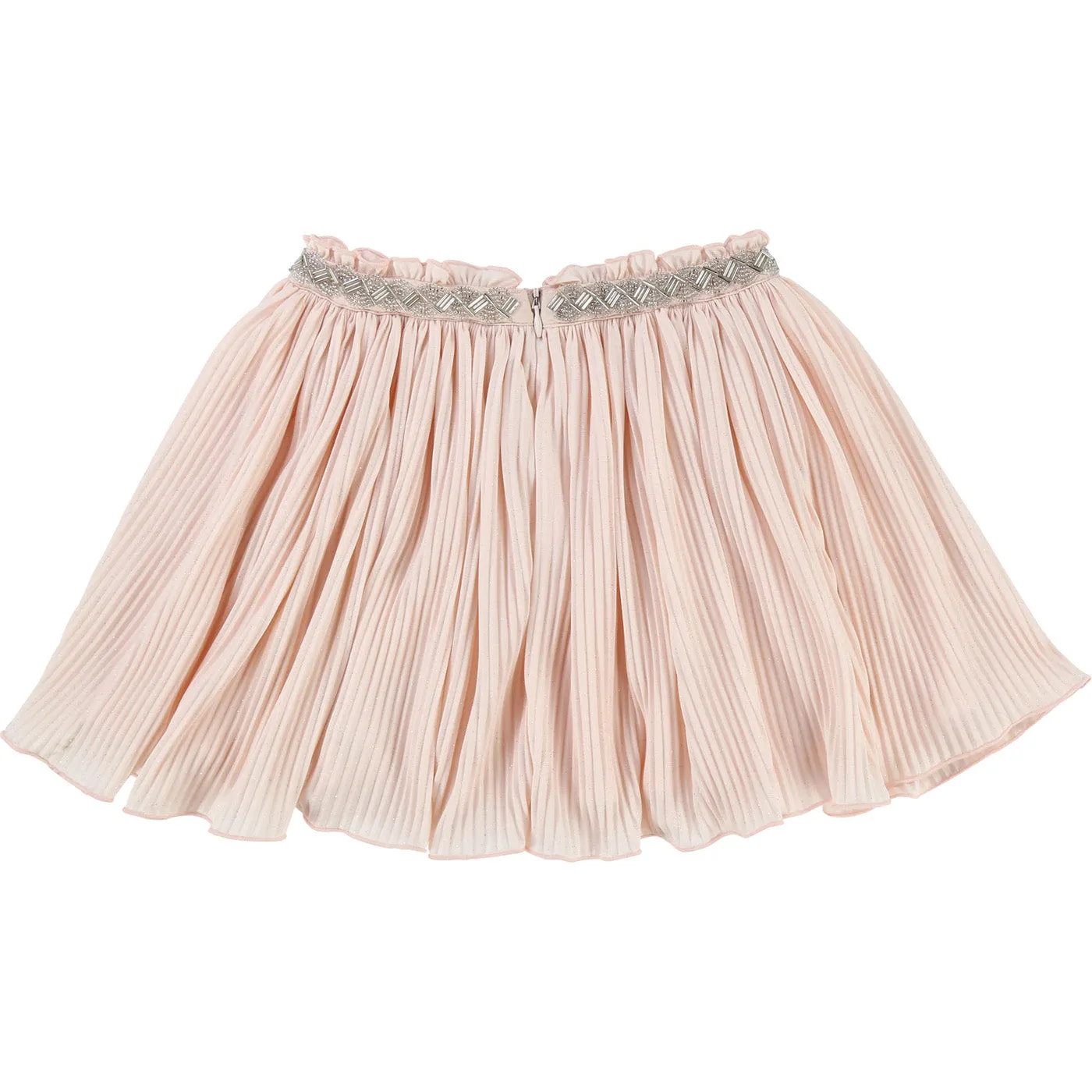 Girls Pleated Skirt with Beading Around Waist