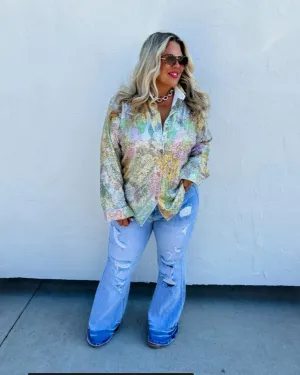 Glam Goddess Button Down Top