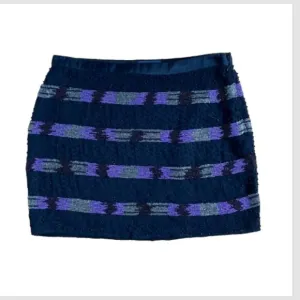 Gryphon New York Embellished Beaded Glam Mini Skirt in size S Black/purple/grey