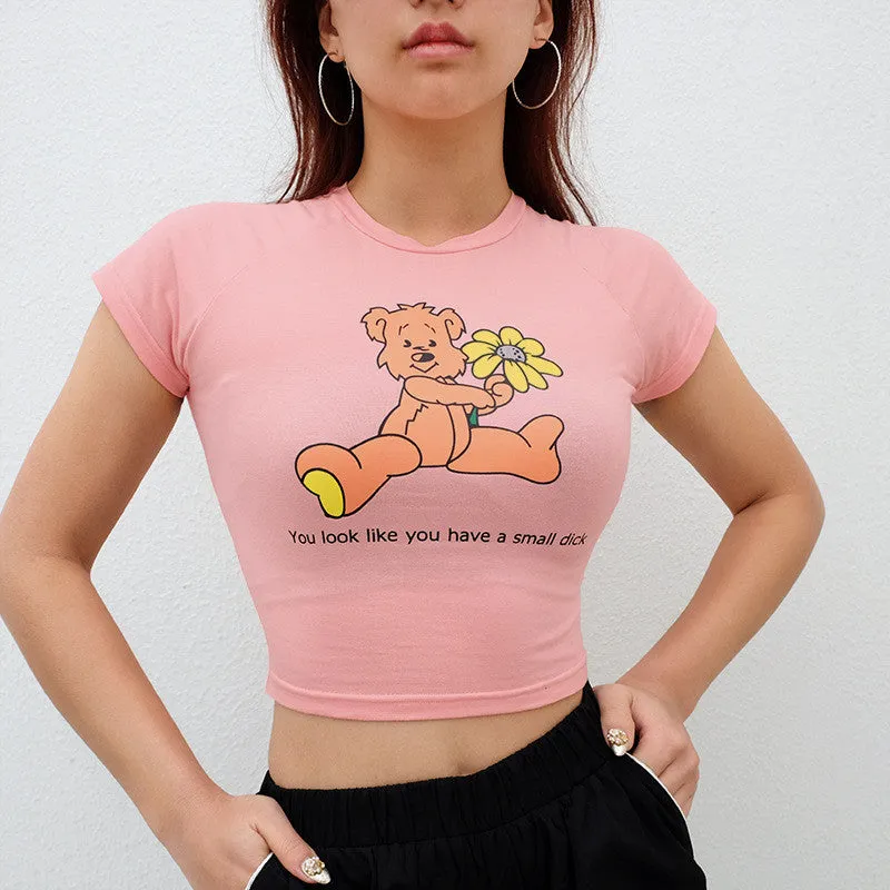Harajuku Bear Print Top  KF1002