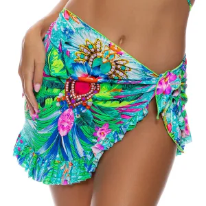 HIDDEN GEMS - Ruffle Sarong Mini Skirt