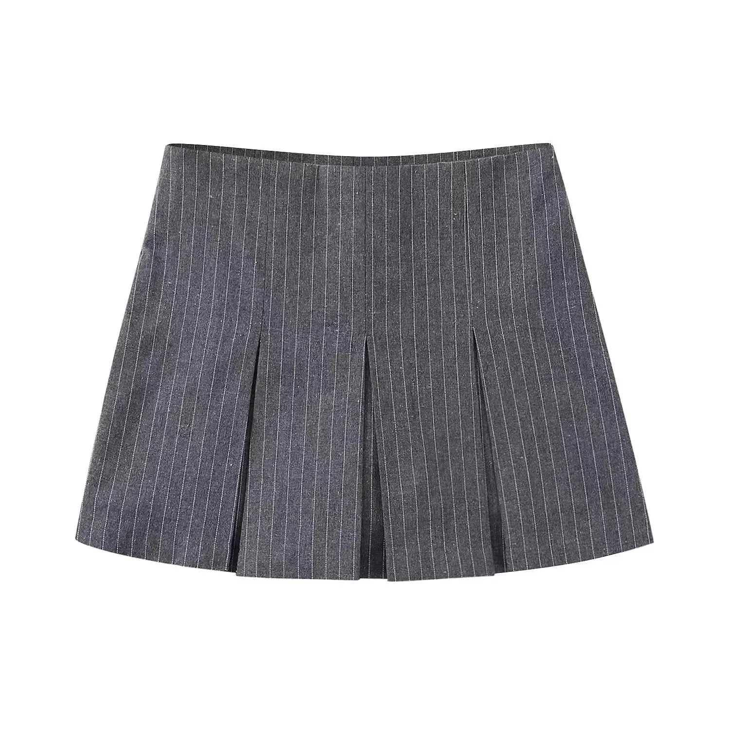 High Waist Wide Pleated Mini Skirt