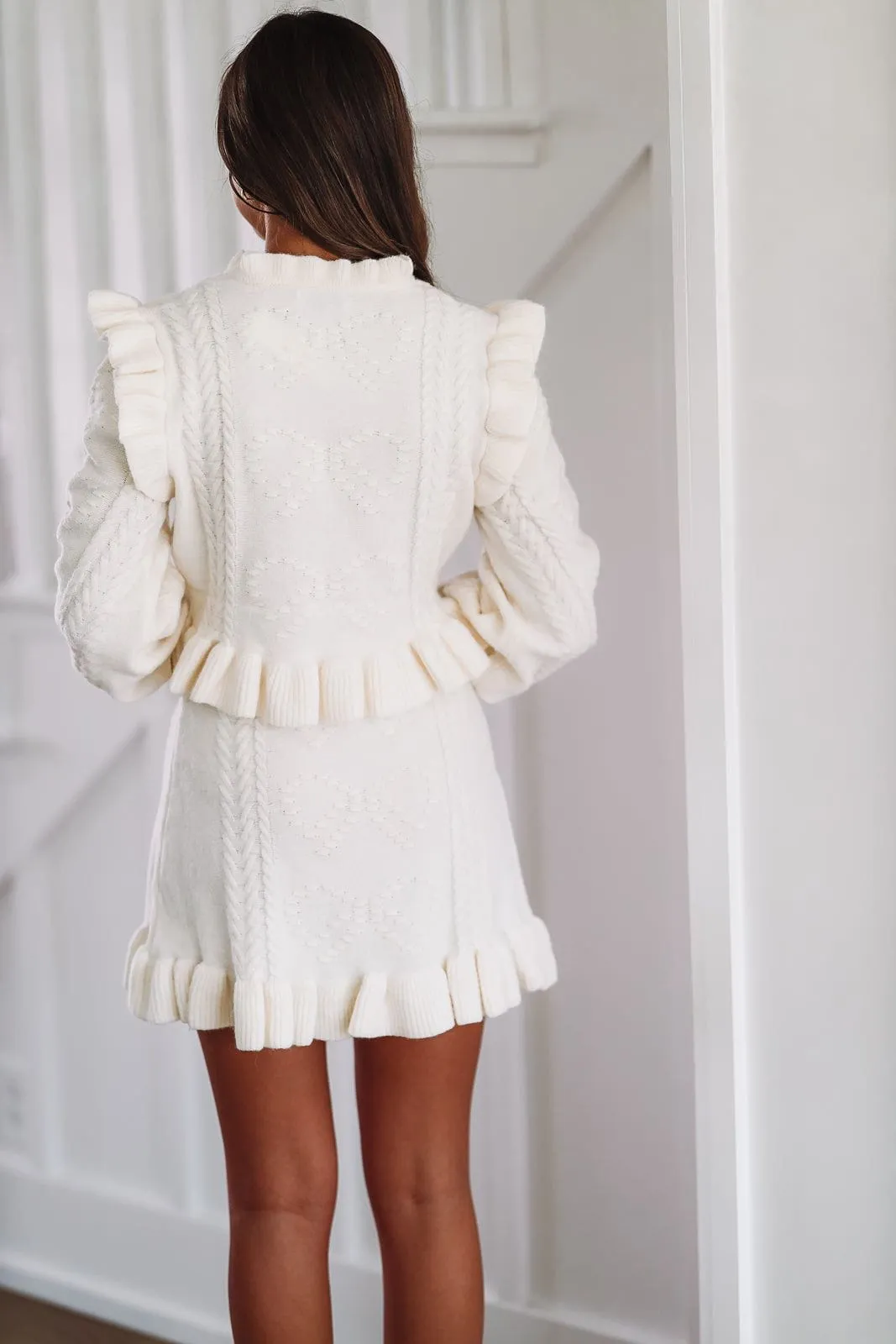 In My Element Knit Top and Skirt Set - Cream