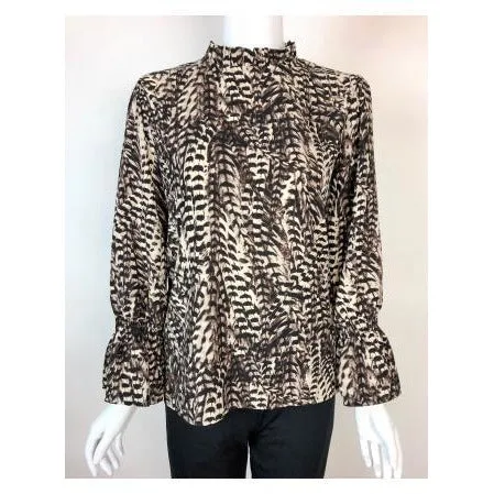Into the Wild Ruffle Neck Top