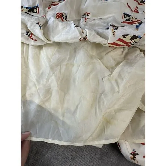 ISABEL MARANT Etoile &quot;Madjo&quot; Silk Drawstring Patriotic Skirt sz 36 FR. 4 US
