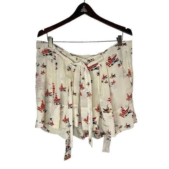 ISABEL MARANT Etoile &quot;Madjo&quot; Silk Drawstring Patriotic Skirt sz 36 FR. 4 US