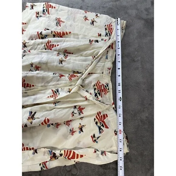 ISABEL MARANT Etoile &quot;Madjo&quot; Silk Drawstring Patriotic Skirt sz 36 FR. 4 US