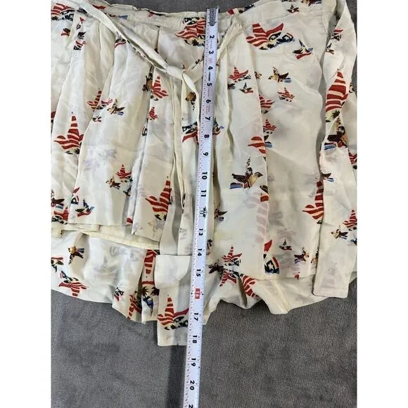 ISABEL MARANT Etoile &quot;Madjo&quot; Silk Drawstring Patriotic Skirt sz 36 FR. 4 US