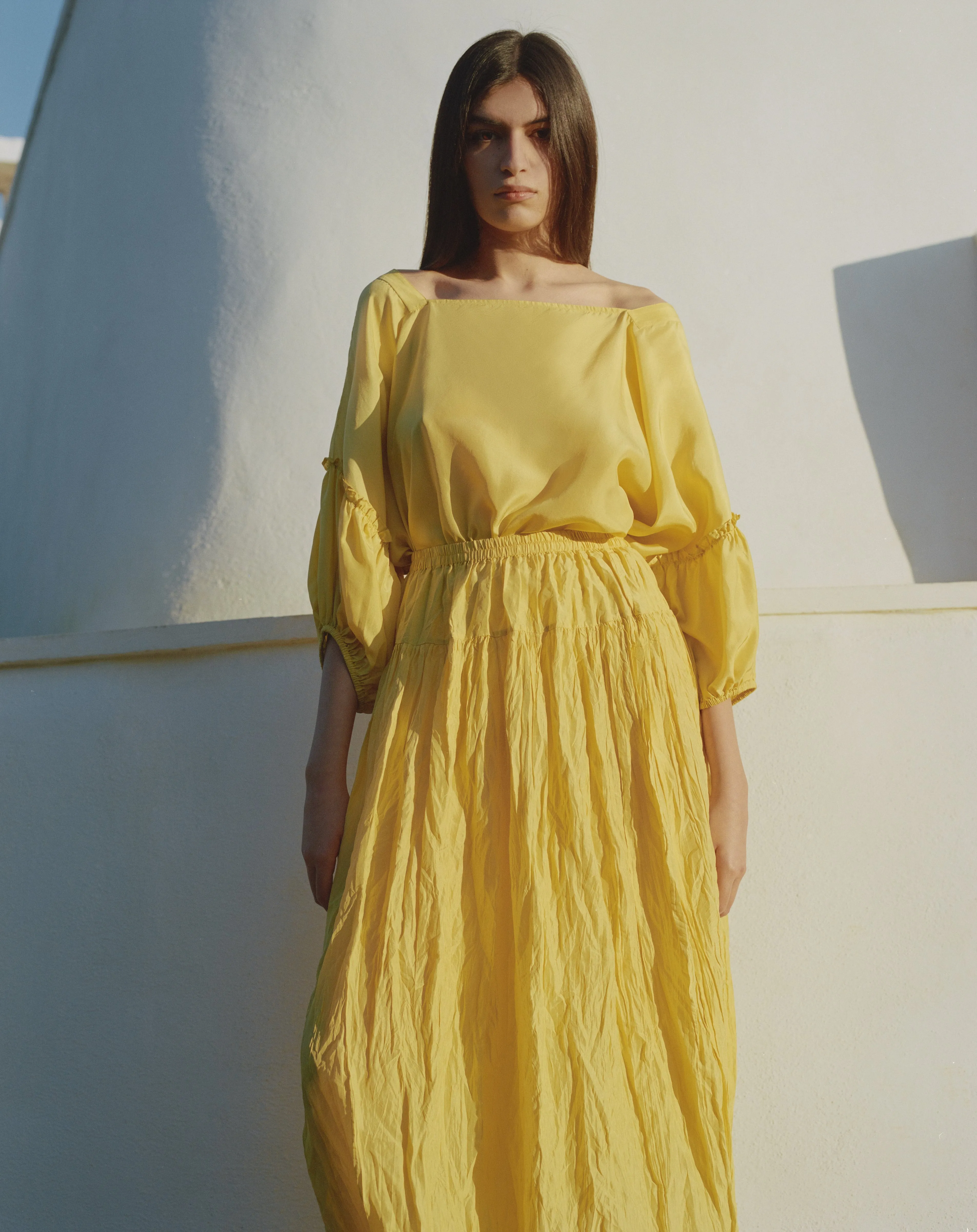 Isabella Pleated Skirt - Jaune