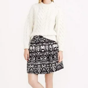 J Crew Blurred Ikat Pleated Mini Skirt Size 2 NWT