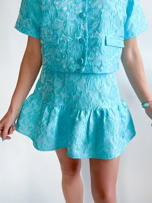 Jacquard Drop Waist Mini Skirt