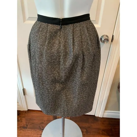 Jason Wu Black &amp; White Tweed Pleated Skirt, Size 2