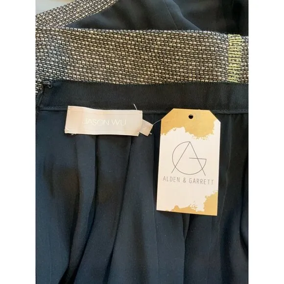 Jason Wu Black &amp; White Tweed Pleated Skirt, Size 2