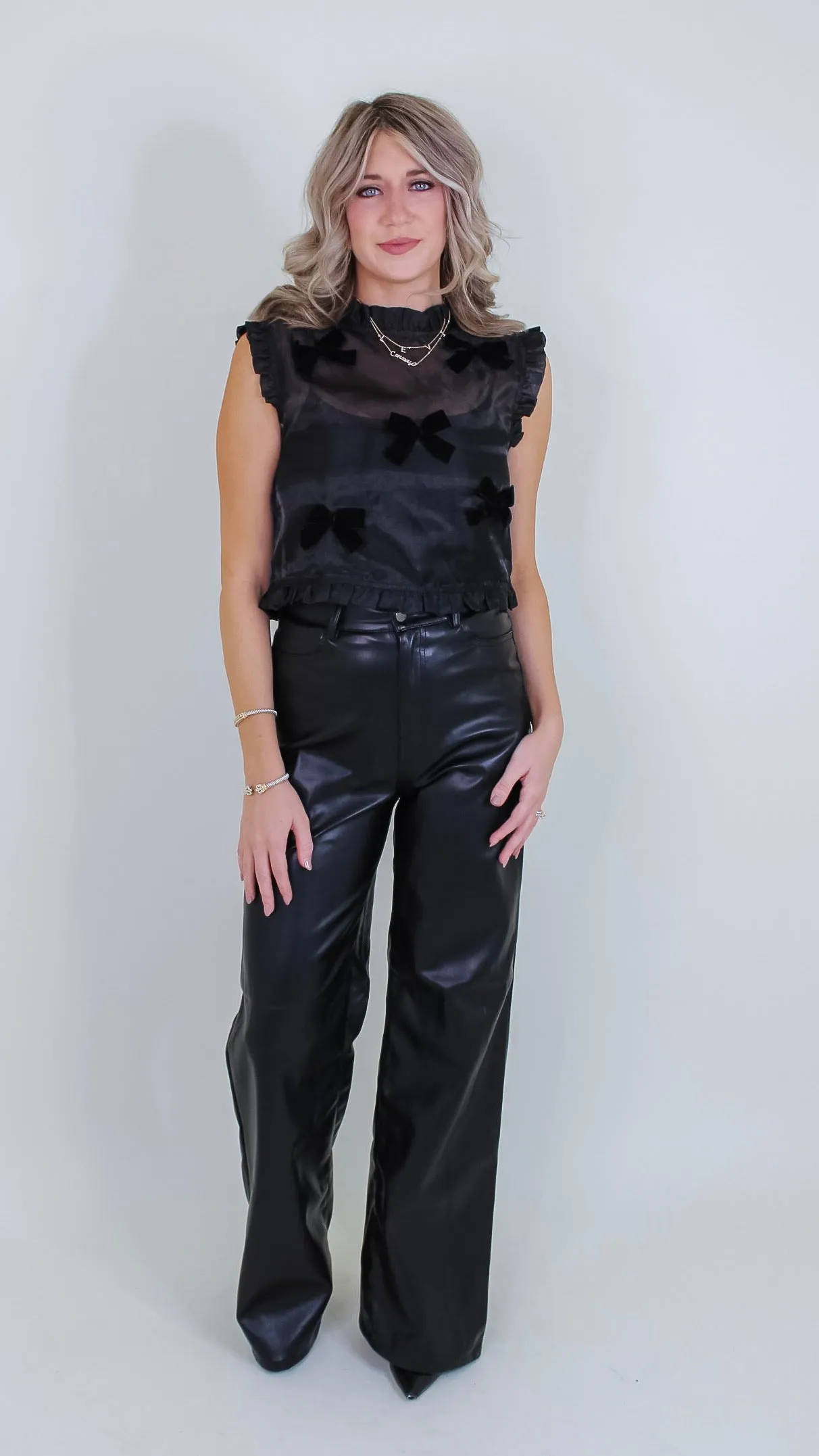 Jaylen Black Bow Top