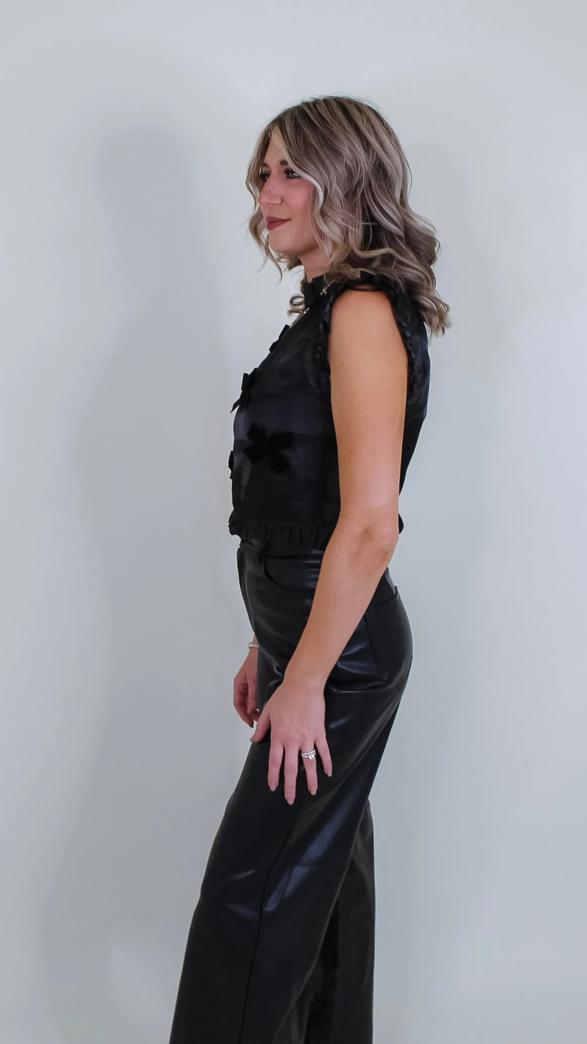Jaylen Black Bow Top