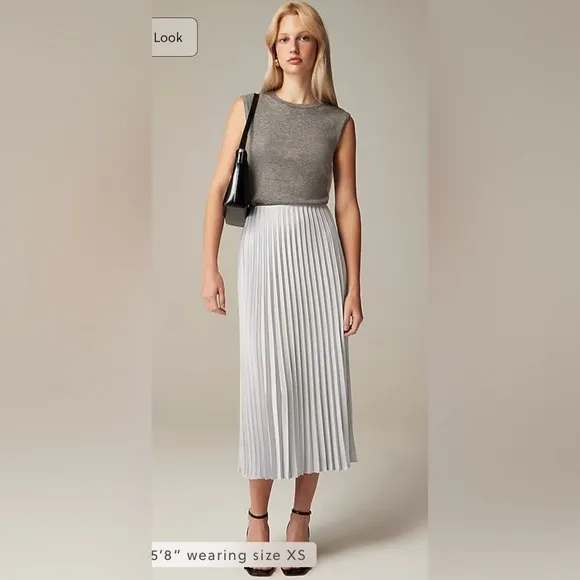 J.Crew NWT Gwyneth pleated slip skirt in black