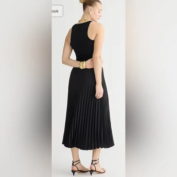 J.Crew NWT Gwyneth pleated slip skirt in black