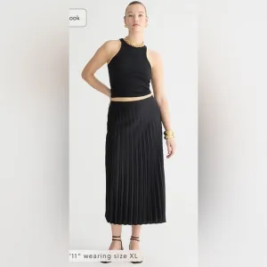 J.Crew NWT Gwyneth pleated slip skirt in black