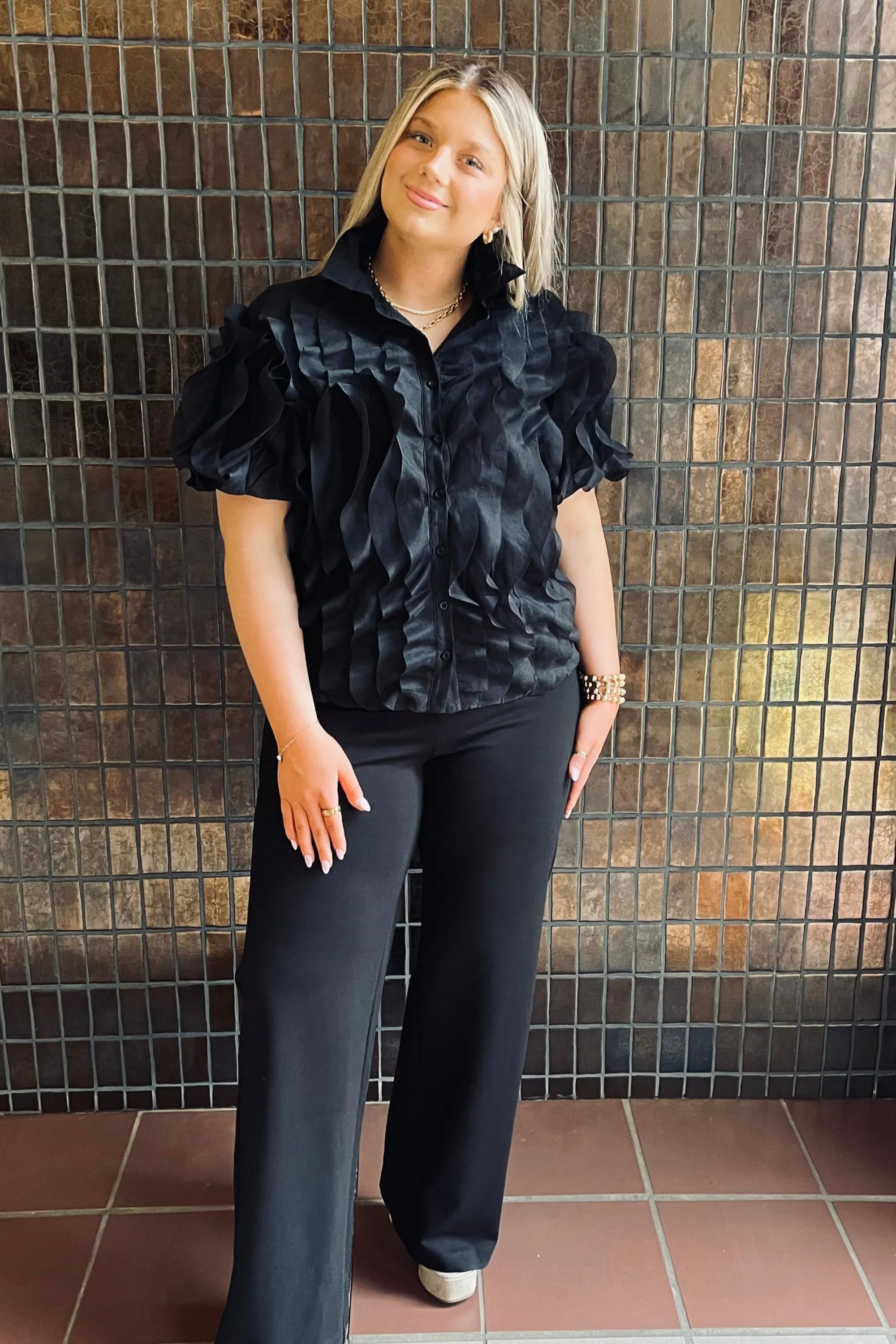 Jhen Cascade Ruffle Top