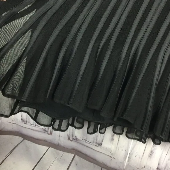JS Collection Black Pleated Midi Skirt 10 NWT