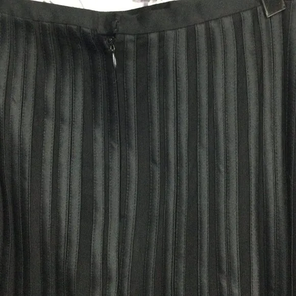 JS Collection Black Pleated Midi Skirt 10 NWT