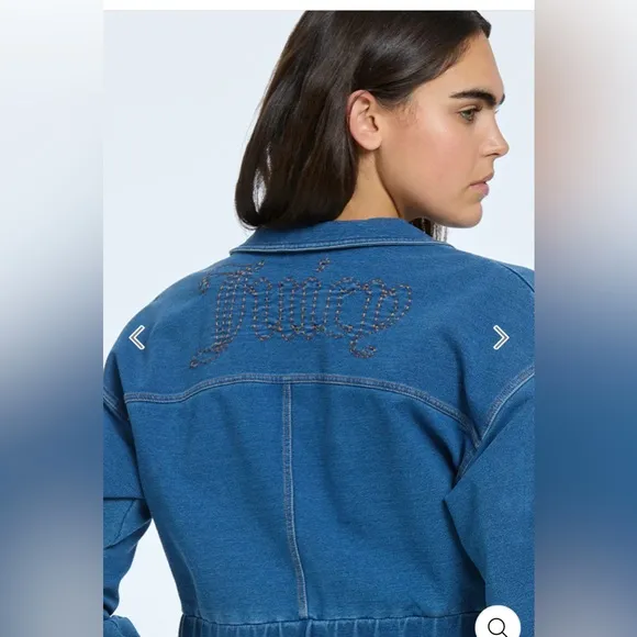 Juicy Couture Embroidered Knit Denim Skirt &amp; Jacket Set