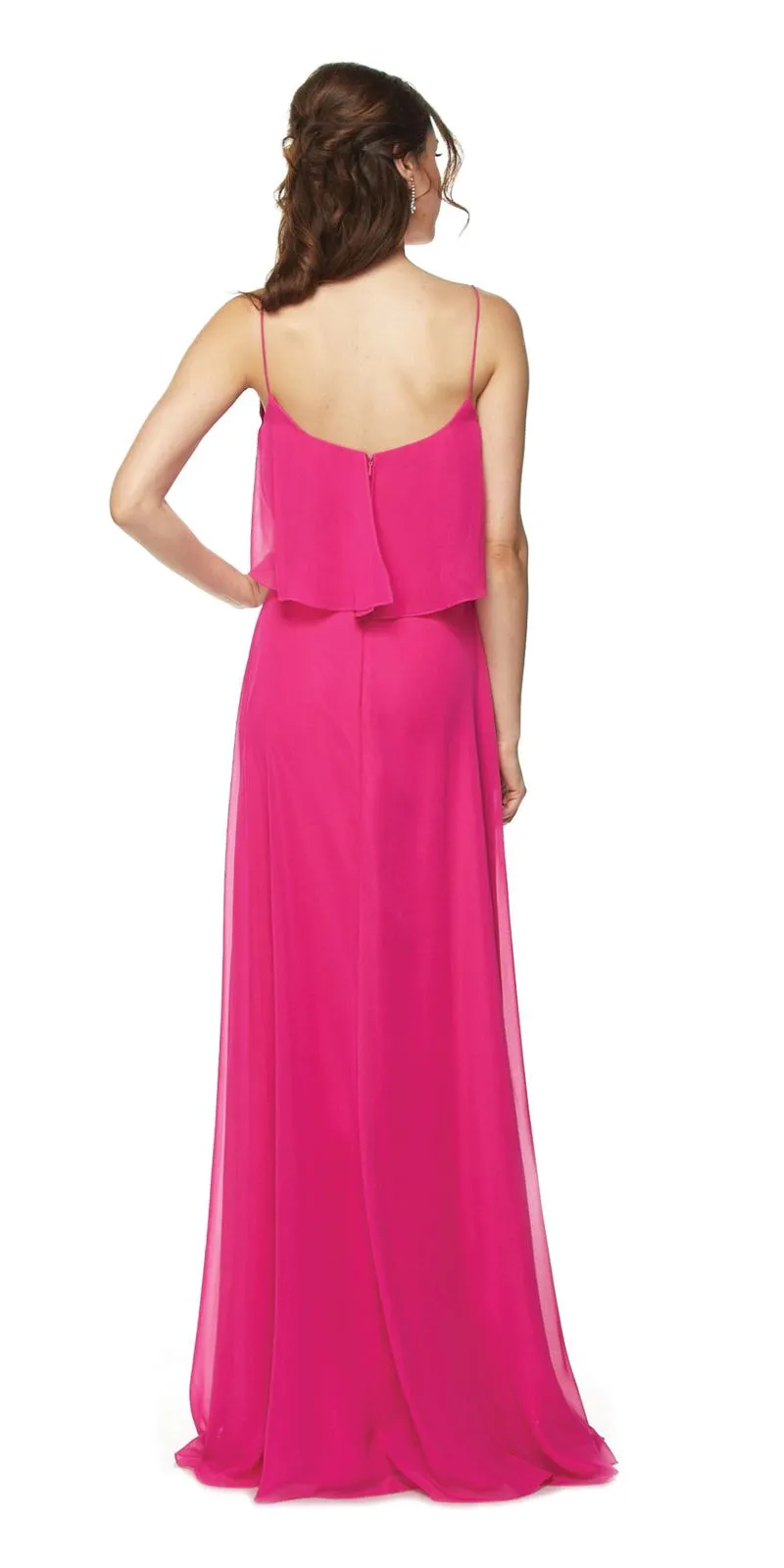 Juliet 591 Long Bridesmaid Dress Ruffled Bodice