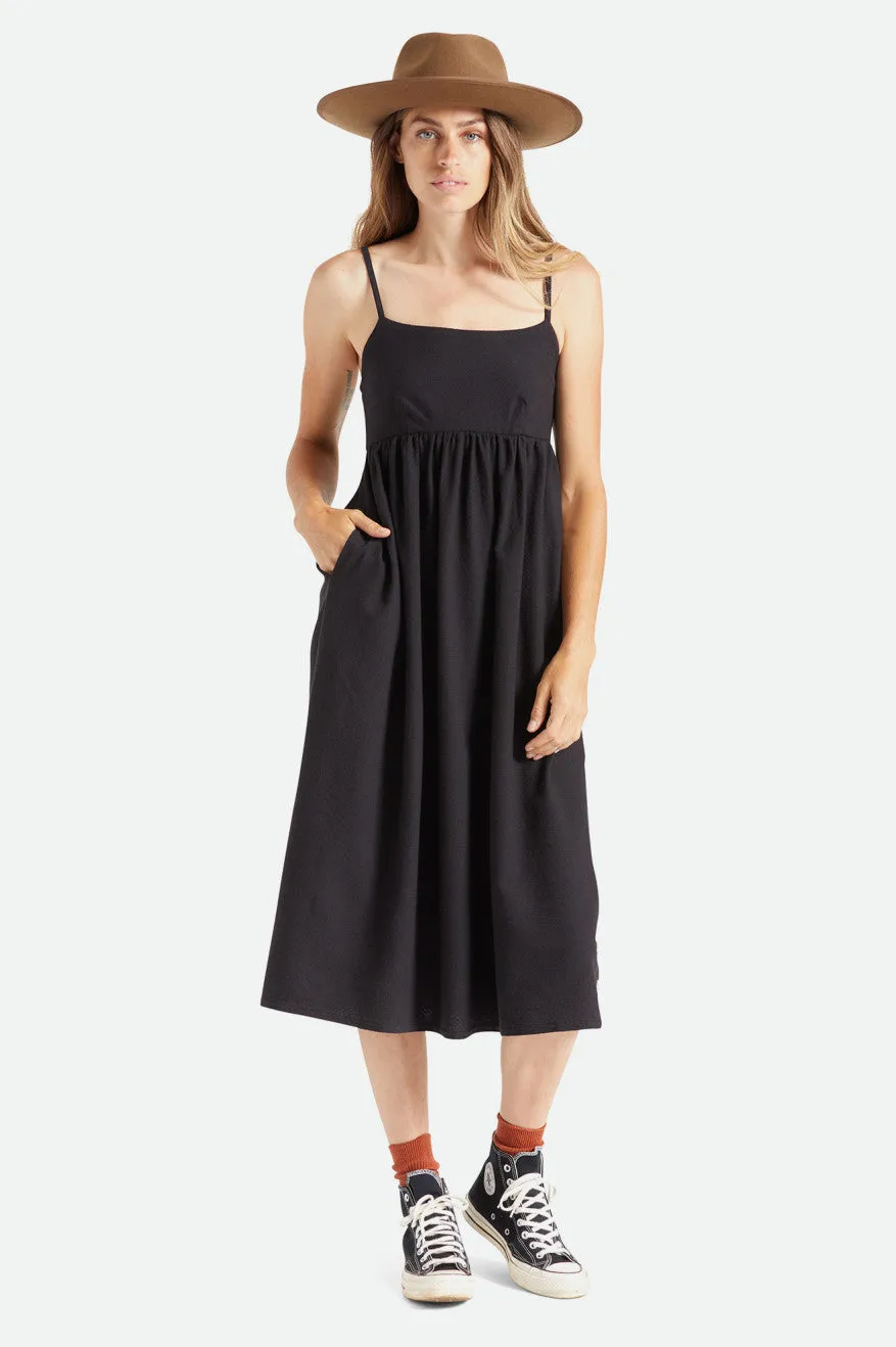 Kane Midi Dress - Beige Gingham
