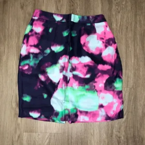 Kate Spade Women's Pink/Blue Abstract Floral Pleated Barry Pencil Skirt sz 6