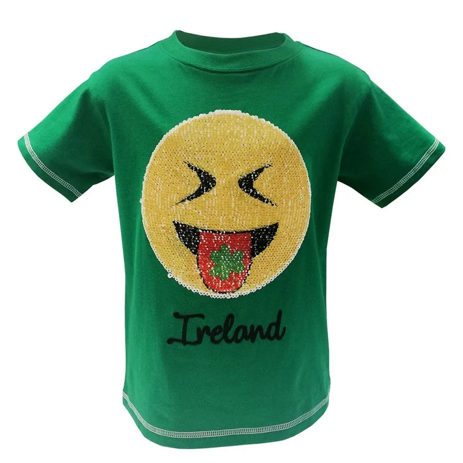 Kids Ireland Emoji Sequin T Shirt