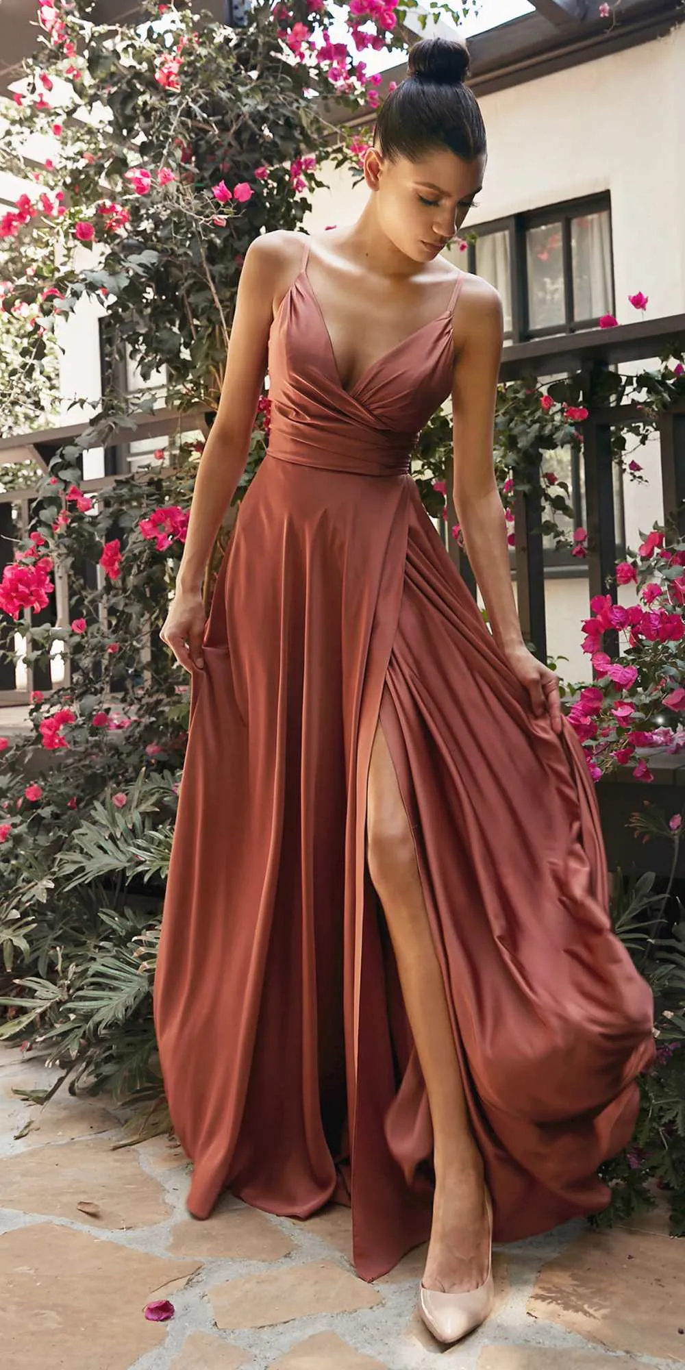Ladivine 7485 Long Sweetheart Soft Satin A-Line Formal Dress