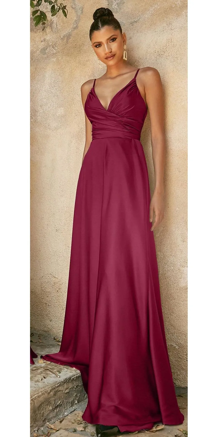 Ladivine 7485 Long Sweetheart Soft Satin A-Line Formal Dress