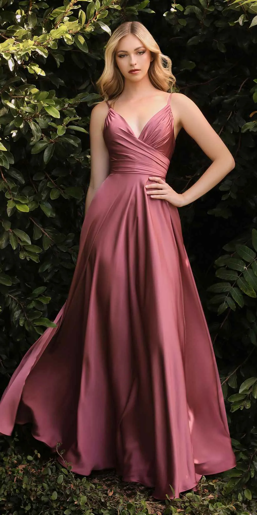 Ladivine 7485 Long Sweetheart Soft Satin A-Line Formal Dress