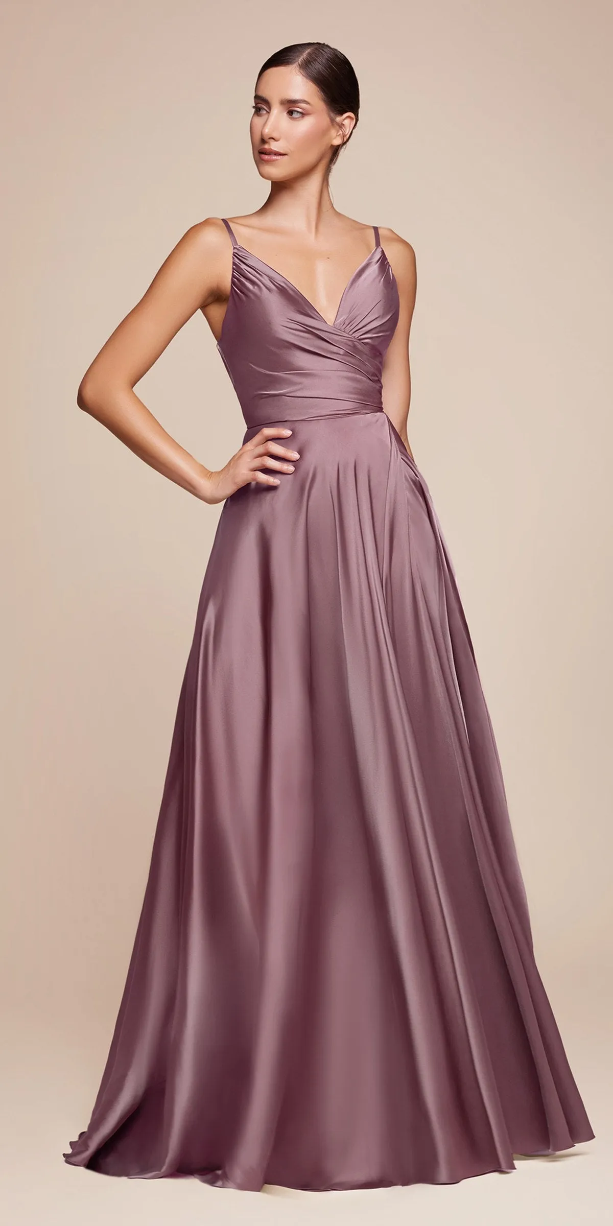 Ladivine 7485 Long Sweetheart Soft Satin A-Line Formal Dress