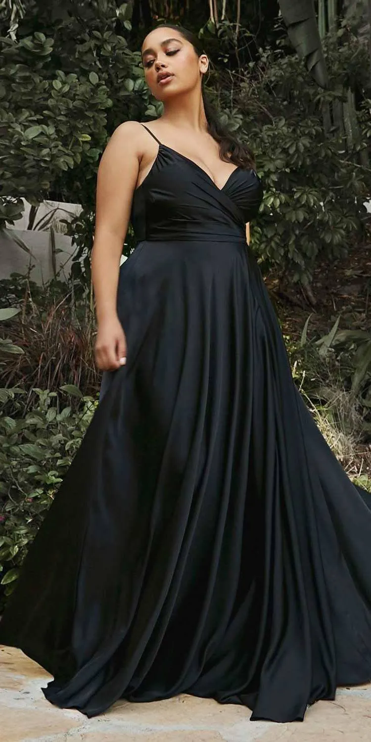 Ladivine 7485 Long Sweetheart Soft Satin A-Line Formal Dress