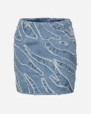 Larisa MW Mini Skirt - Frayered Blue