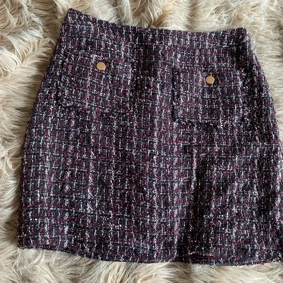 Like new Loft tweed purple mini skirt