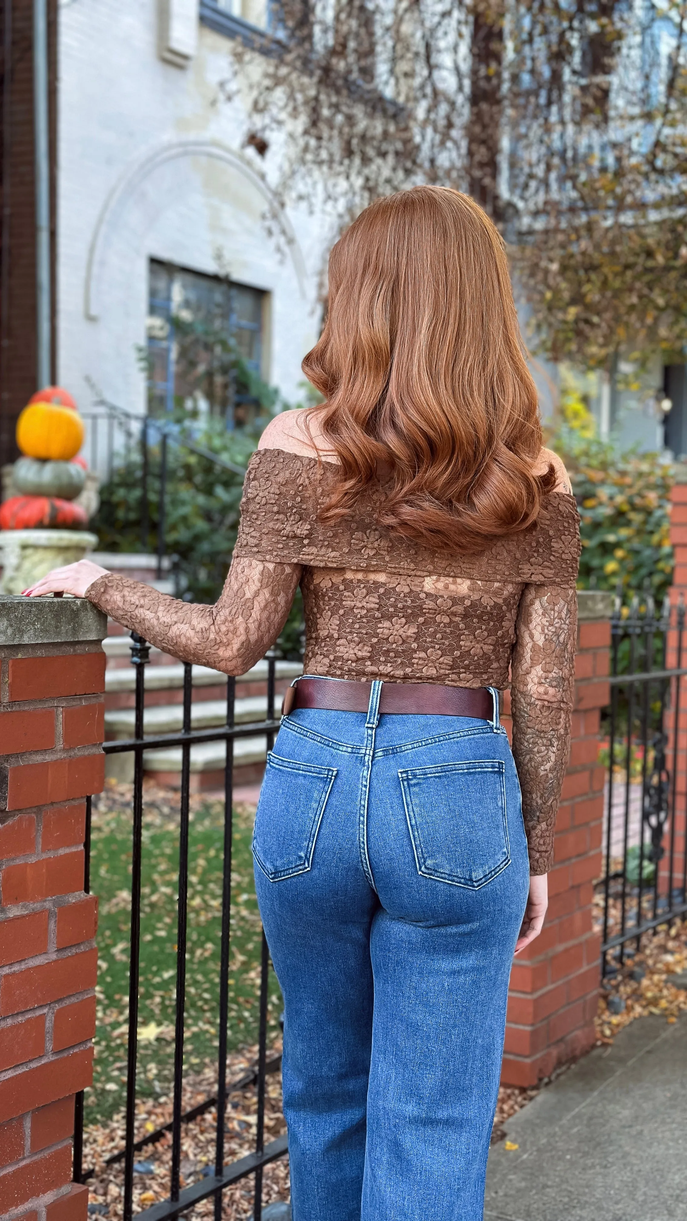 Lila Off Shoulder Top - Brown