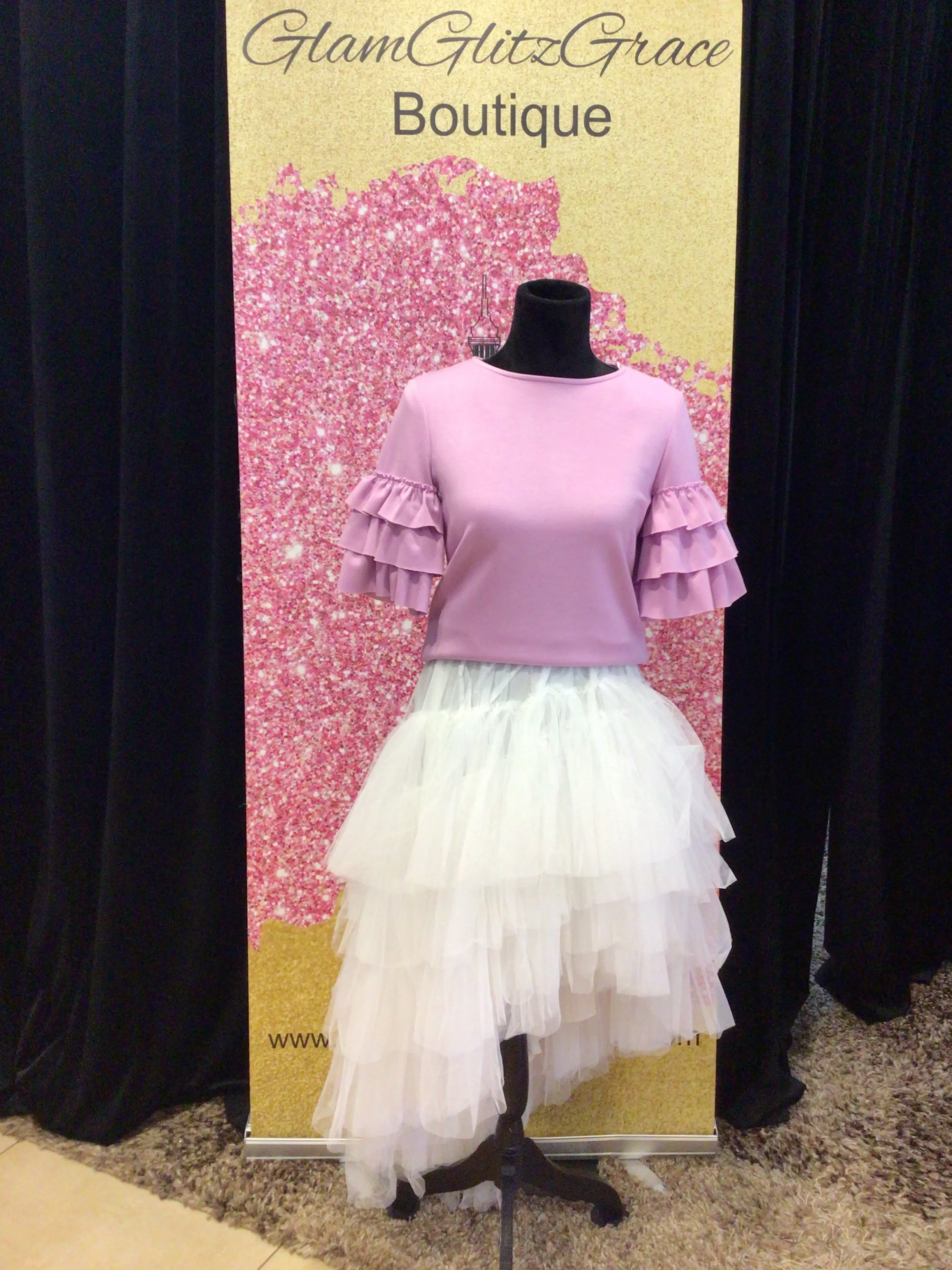 Lilac Ruffle Sleeves Top