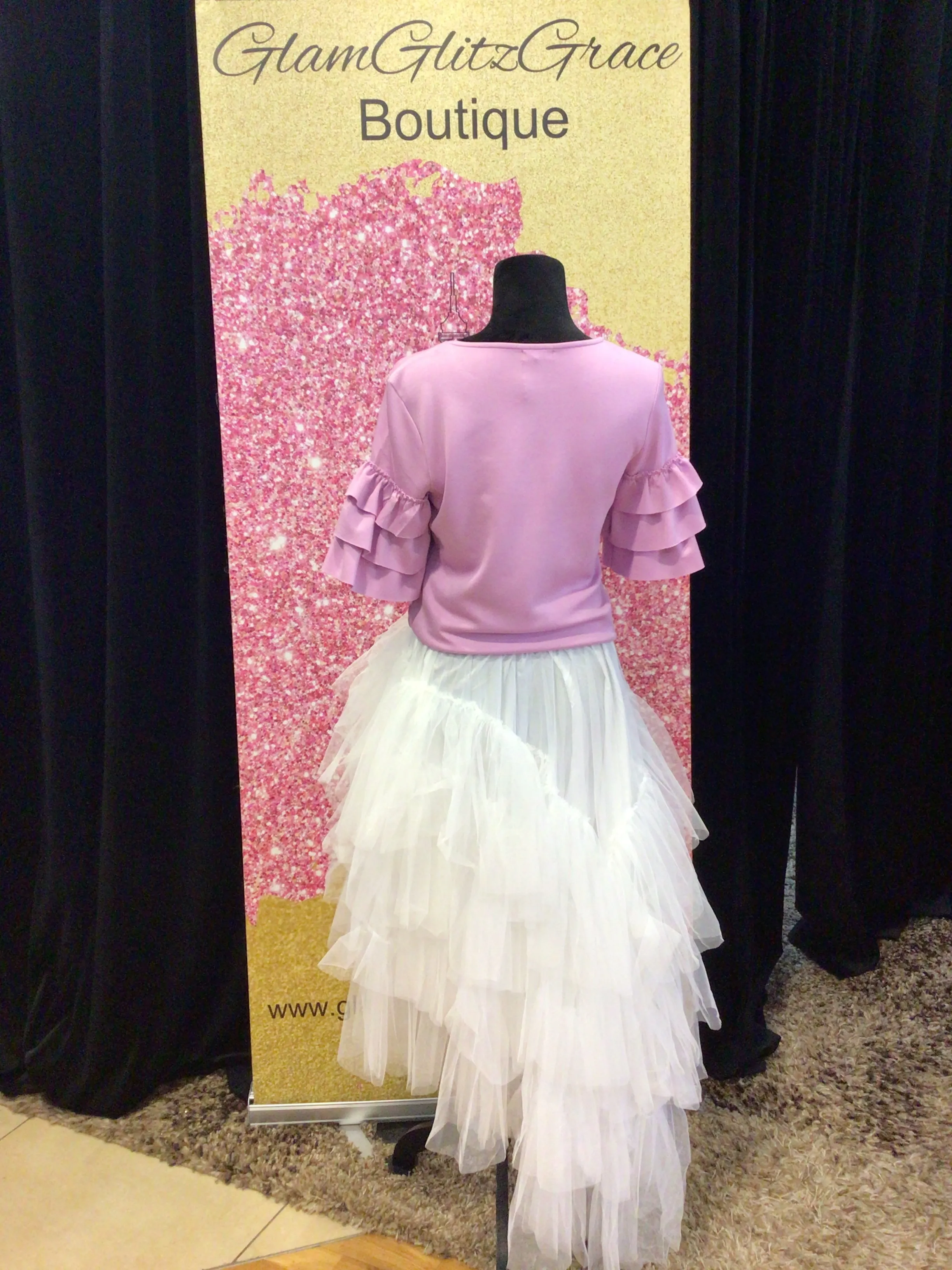 Lilac Ruffle Sleeves Top