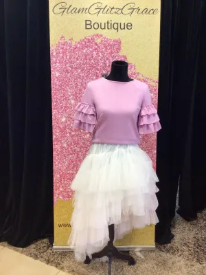 Lilac Ruffle Sleeves Top